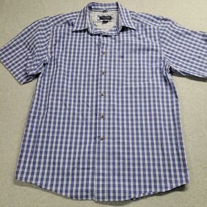 Ariat Pro Series Shirt‎ Mens Large Blue Plaid Button Down Short Sleeve Workwear